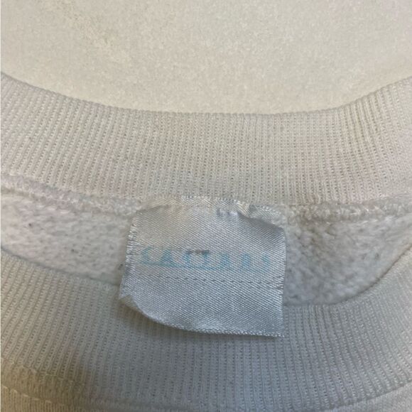 VINTAGE Caesars Toga Teddy Graphic Sweatshirt Women Small White 80s 90s - Picture 6 of 7